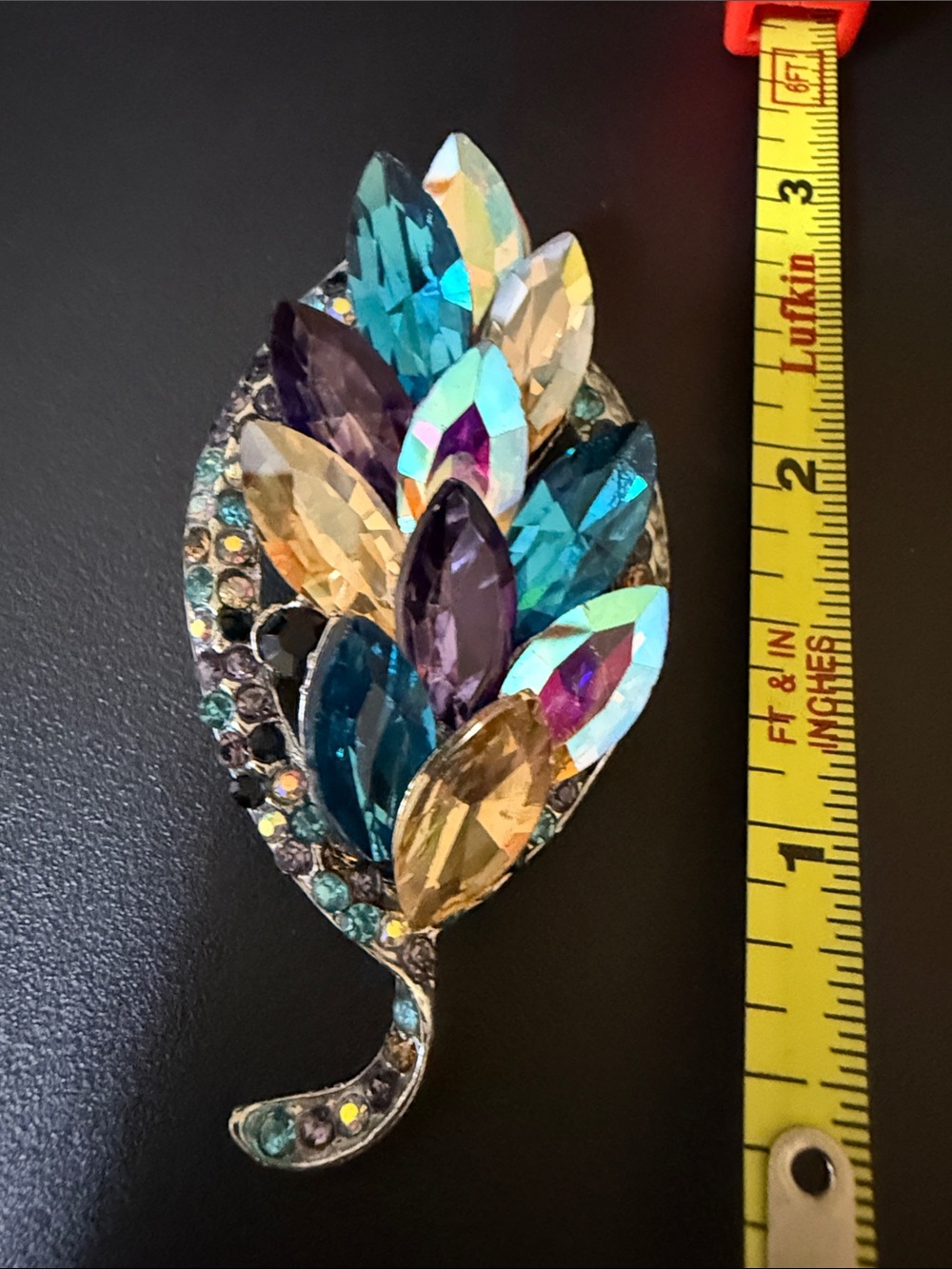 Multicolor Crystal Leaf Brooch - Women Jewelry Brooches